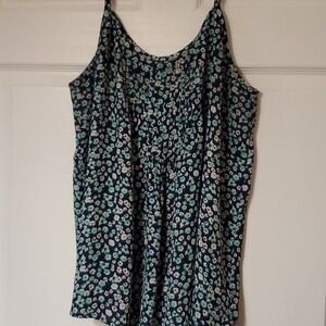 Torrid black floral tank top with adjustable straps. Size 1